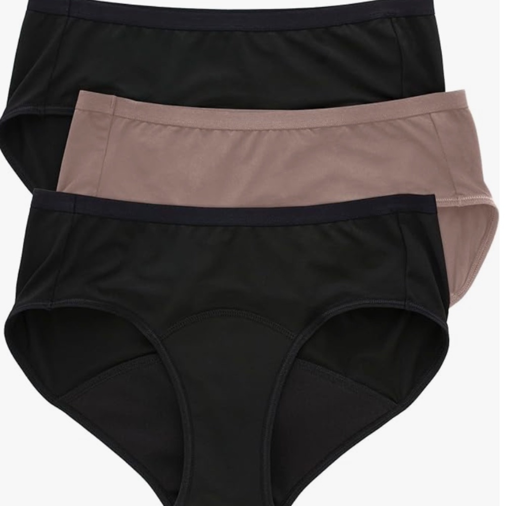 NEW! 9 PAIR!  Hanes Comfort Period (Discreet Period Protection) Hipster Panties